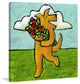 Marmont Hill, "Red Roses for Dog" by Janet Nelson Print on Wrapped Canvas, 18x18