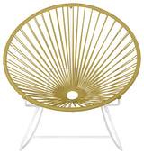 Innit Indoor/Outdoor Handmade Rocker, Caramel Weave, White Frame