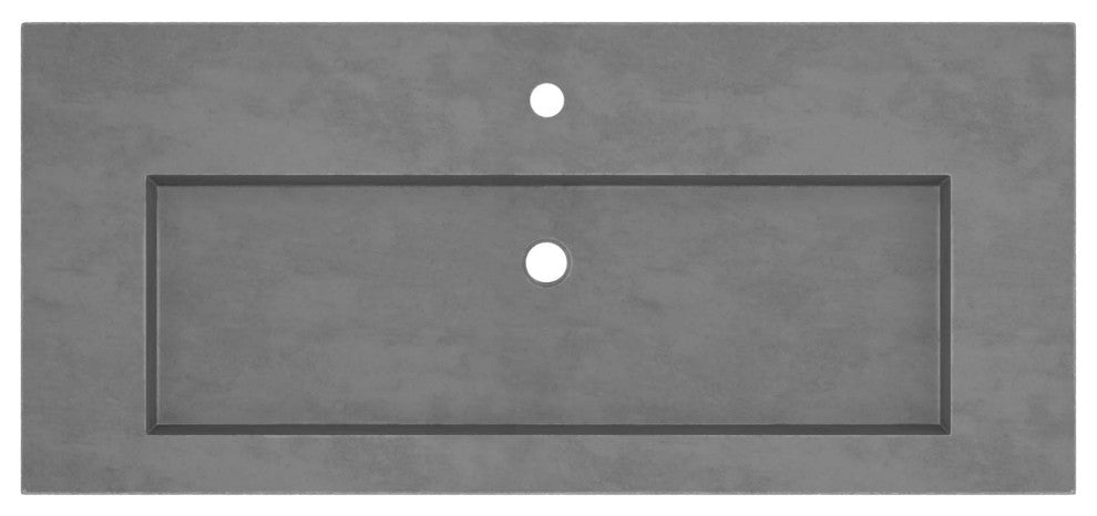 48" Capistrano Vanity Top with Integral Sink, Slate, Single Faucet Hole