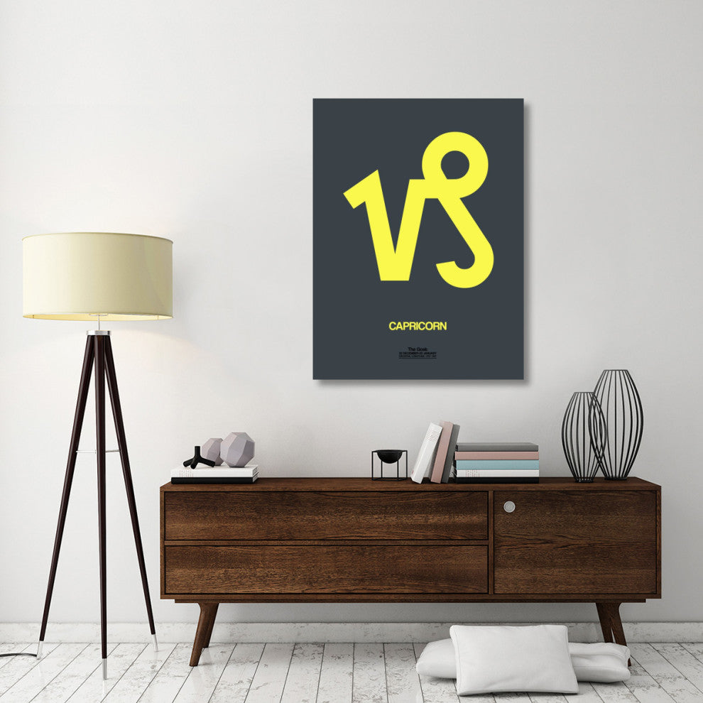 "Capricorn Zodiac Sign Yellow" Fine Art Print