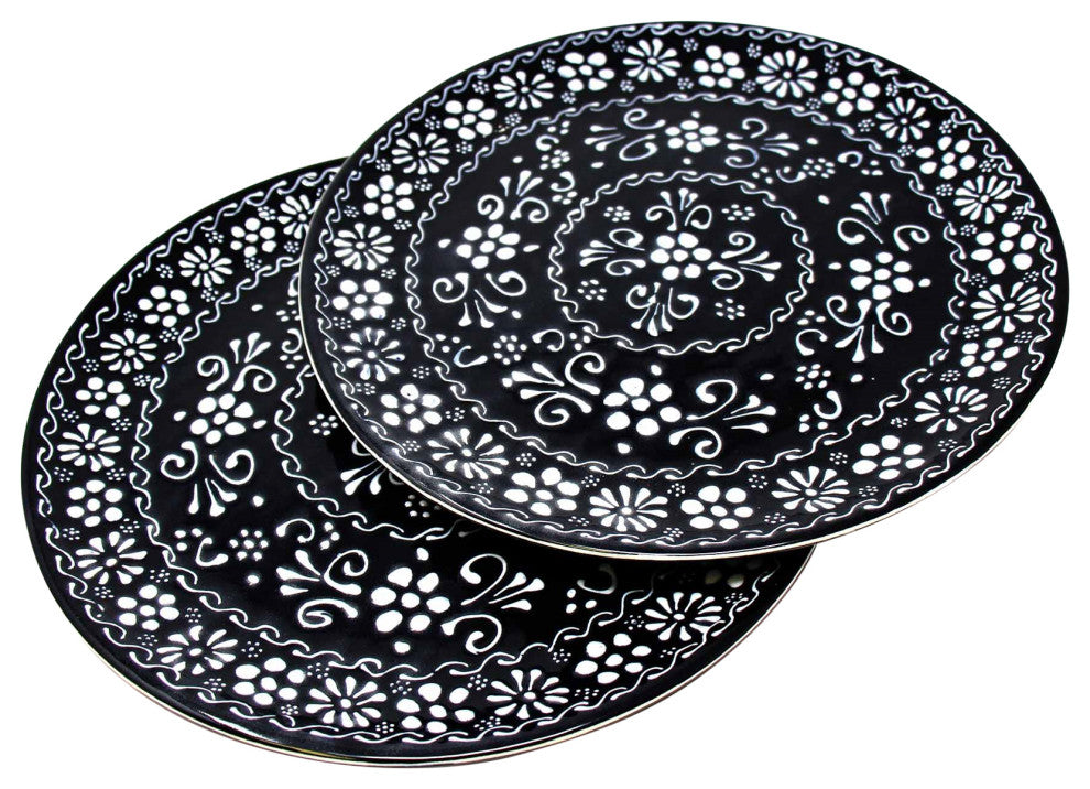 Encantada Handmade Dinner Plates, Set of 2, Ink