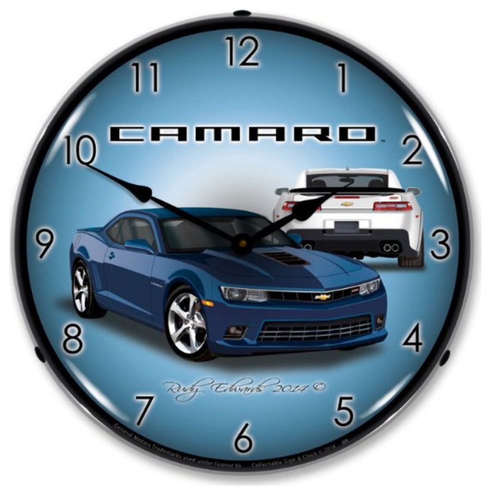 GMRE1401486 2014 SS Camaro Blue Ray Clock