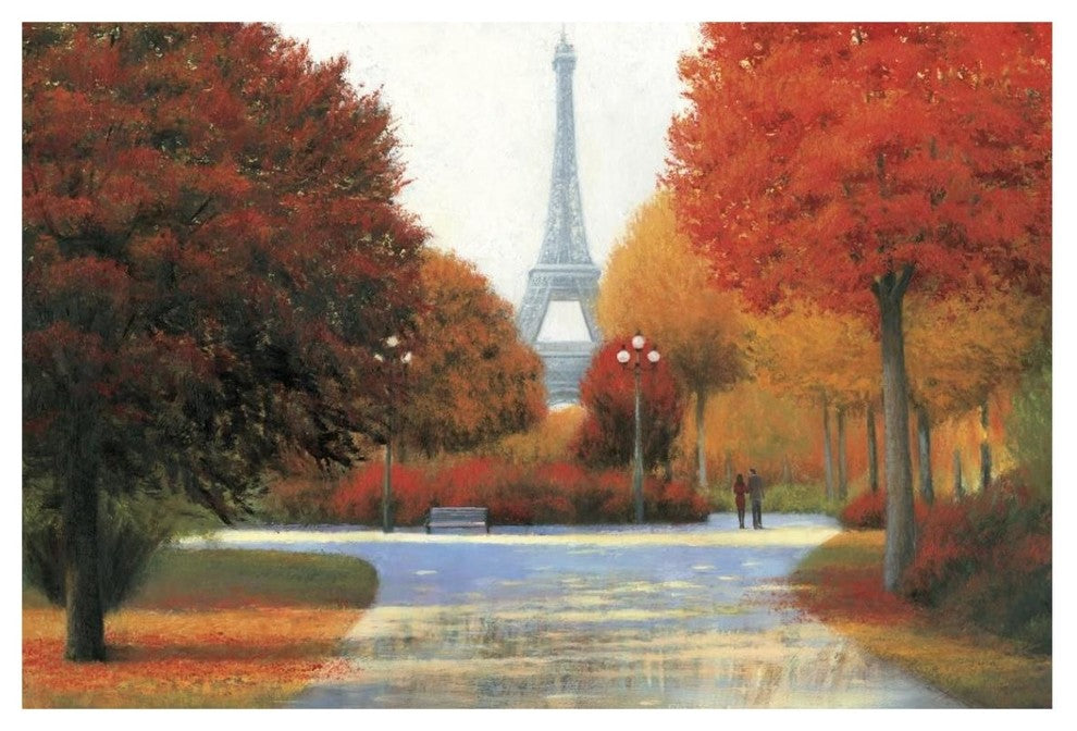 "Autumn in Paris Couple" Digital Paper Print by James Wiens, 20"x14"