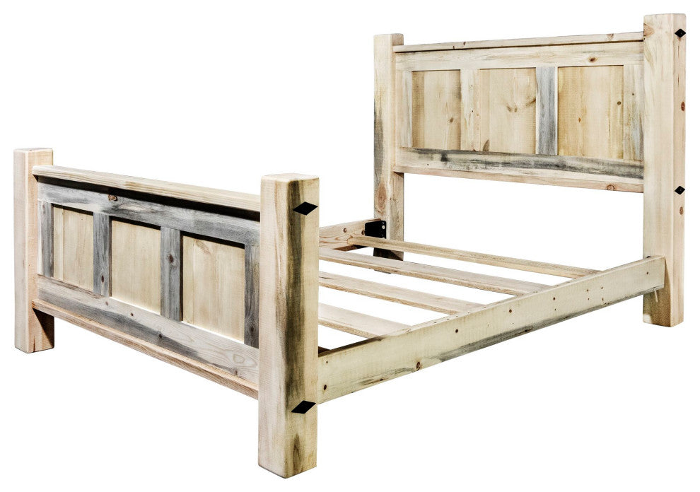 Big Sky Collection Rugged Sawn Panel Bed, Cal King,  Natural