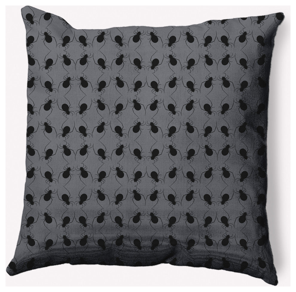 18" x 18" Spider Cluster Indoor/Outdoor Polyester Throw Pillow, Steel Gray