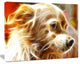 Glowing Brown Dog Head, Animal Canvas Wall Art, 20"x12"