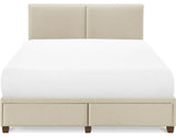 Finch Maxwell Storage Bed with Adjustable Height Headboard King Size Beige