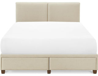 Finch Maxwell Storage Bed with Adjustable Height Headboard King Size Beige