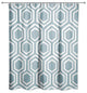 Honeycomb Shower Curtain, Blue and White