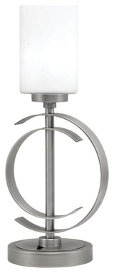1-Light Table Lamp, Graphite Finish, 4" White Muslin Glass