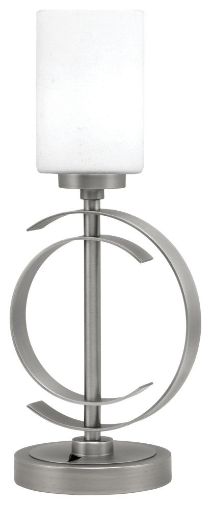 1-Light Table Lamp, Graphite Finish, 4" White Muslin Glass