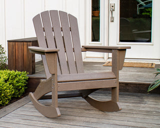 POLYWOOD Nautical Adirondack Rocking Chair, Sand