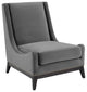 Confident Accent Upholstered Performance Velvet Lounge Chair Gray