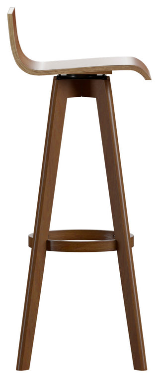 Tori, Mid-Century Modern Swivel Stool, Set of 2, Walnut, 29"