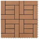 Brown 11-Piece 11.8"x11.8" Decking Tiles WPC 11'