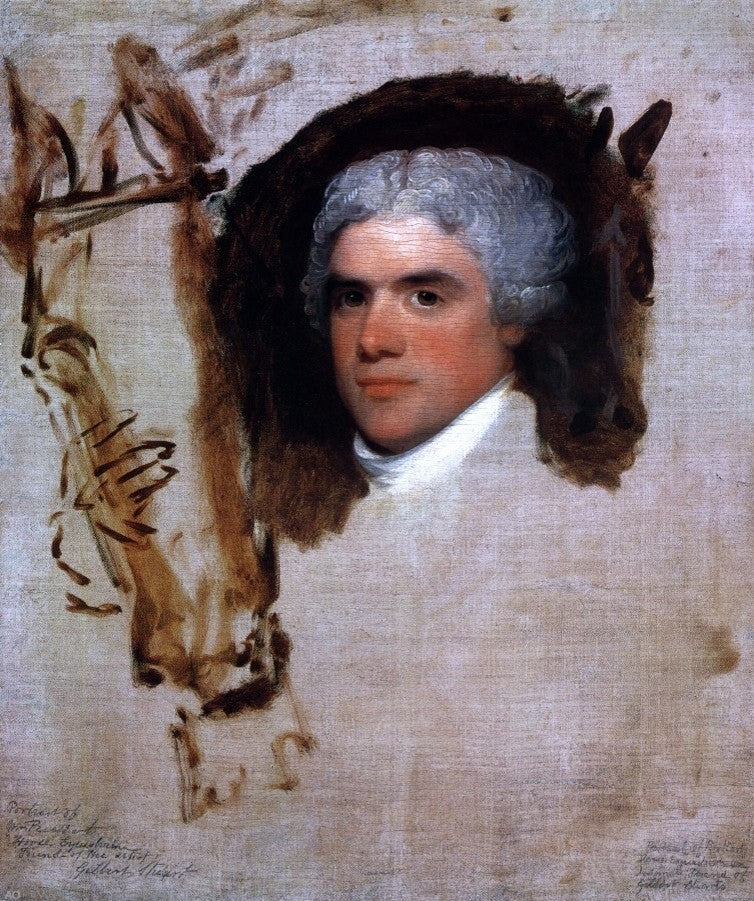 Gilbert Stuart John Bill Ricketts, unfinished Wrapped Canvas, 20"x25"