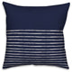 Navy and White Sketch Stripes 20x20 Throw Pillow