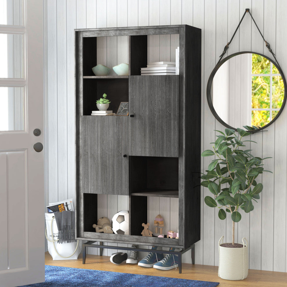 Camilo 72" High 2 Door Accent Cabinet, Black