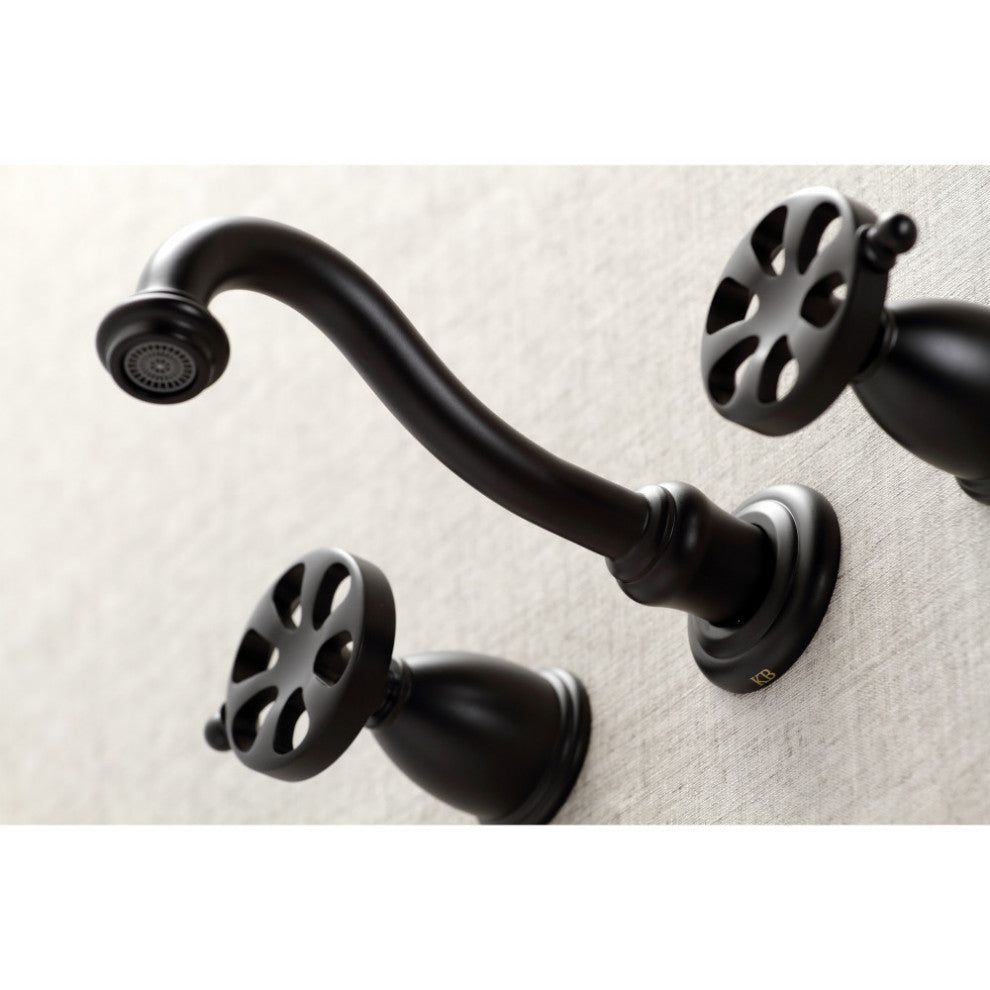 KS3020RX Two-Handle Wall Mount Tub Faucet, Matte Black