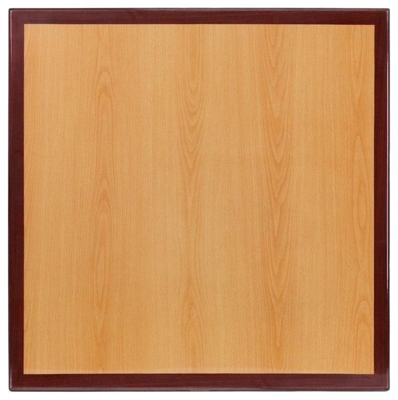24'' Square 2-Tone High-Gloss Cherry/Mahogany Resin Table Top