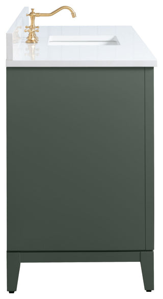 Vanity Art Bathroom Vanity With Sink, Vintage Green, 60" Single