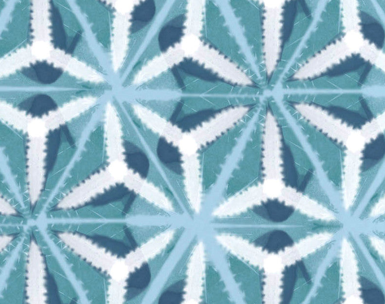 Water Mosaic, Geometric Print Kitchen Towel, Teal