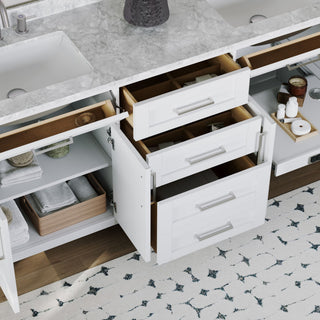 The Oswald Bathroom Vanity, Double Sink, 72', White, Freestanding