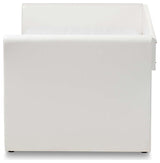 Jolene Fabric Upholstered Daybed With Trundle Bed, White