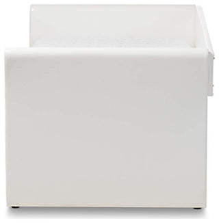 Jolene Fabric Upholstered Daybed With Trundle Bed, White