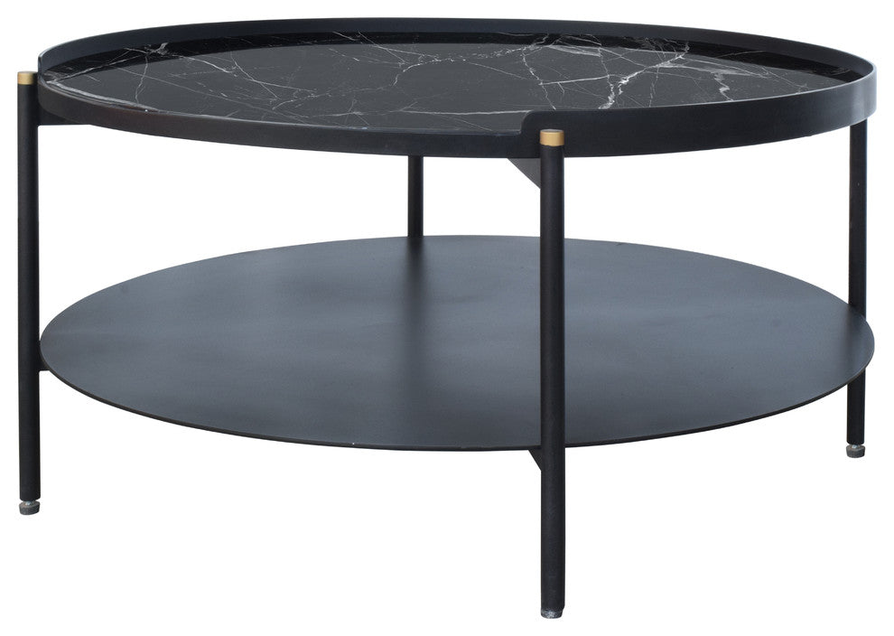 Modrest Randal Modern Round Black Metal Coffee Table