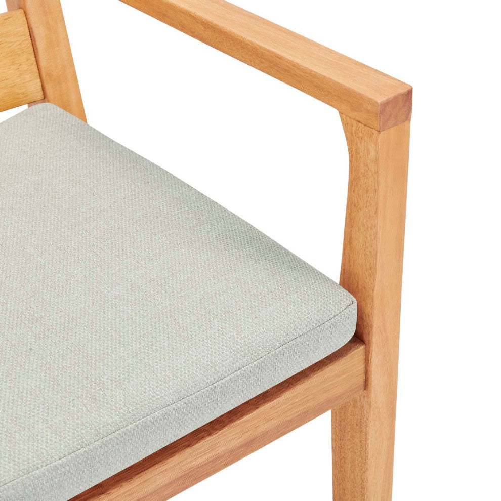 Portsmouth Outdoor Patio Karri Wood Bar Stool Set of 2 Natural Taupe