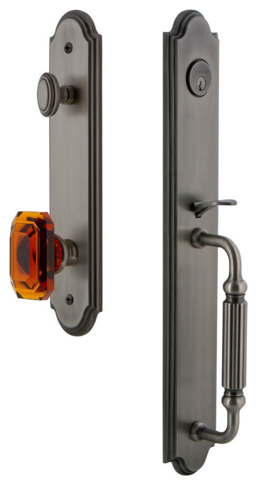 Arc 1-Piece Dummy Handleset, F Grip and Baguette Amber Knob, 848346