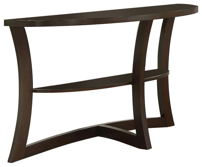 Wood And Glass Console Table, Brown