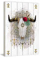 "Red Rose Skull" Painting Print on White Wood, 30"x45"