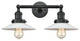 Halophane 2-Light Bath Vanity-Light, Matte Black, Matte White Halophane