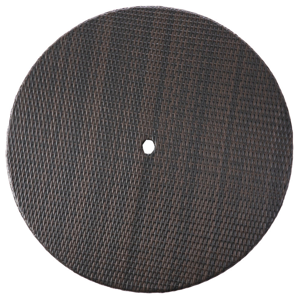 GDF Studio 5-Piece Isco Outdoor Multi-brown Wicker Circular Dining Set