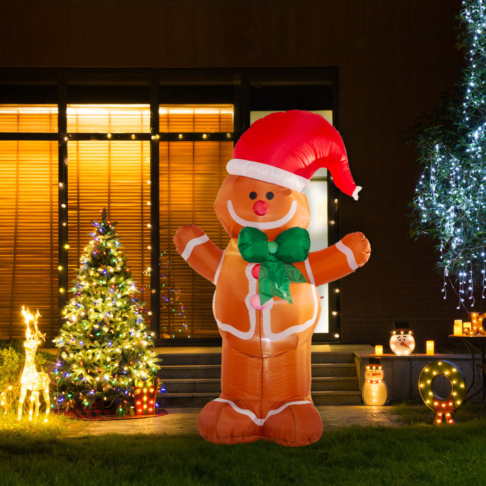 8' Lighted Inflatable Gingerbread Man Decor