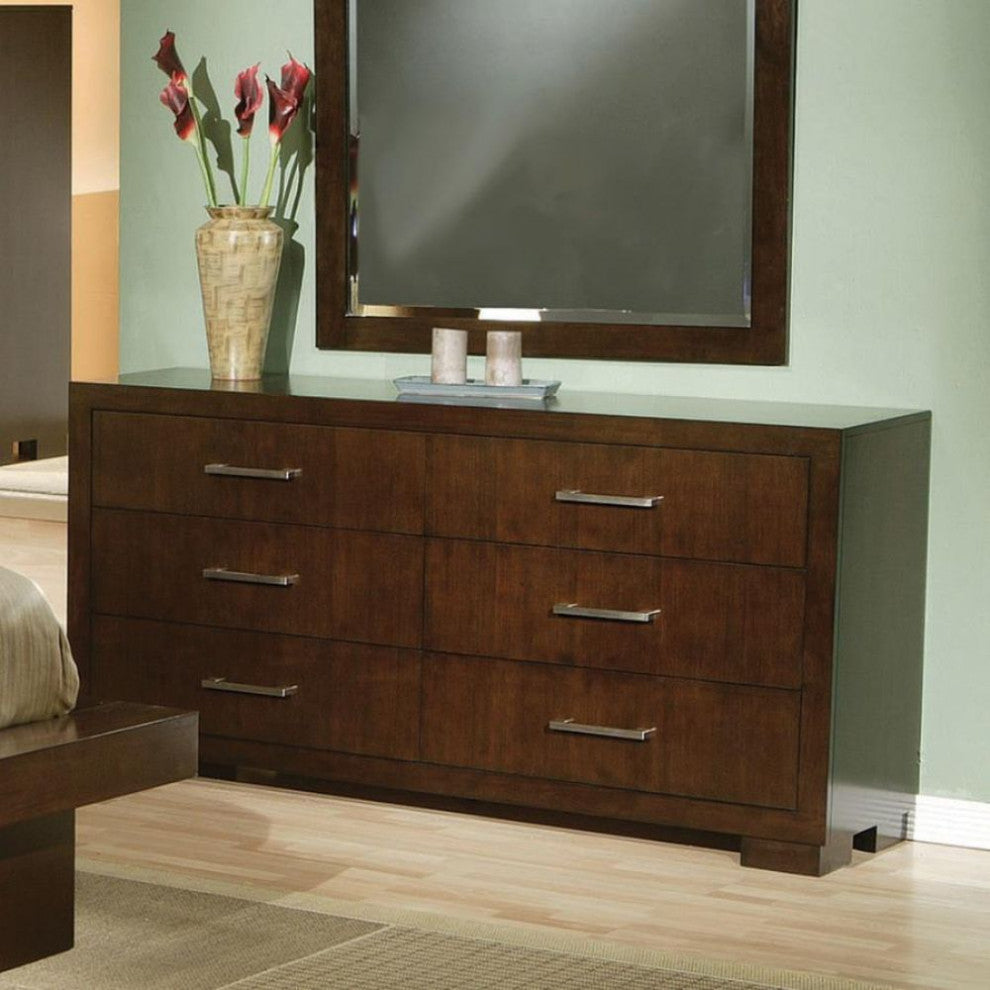 6 Drawers Wood Dresser, Cappuccino