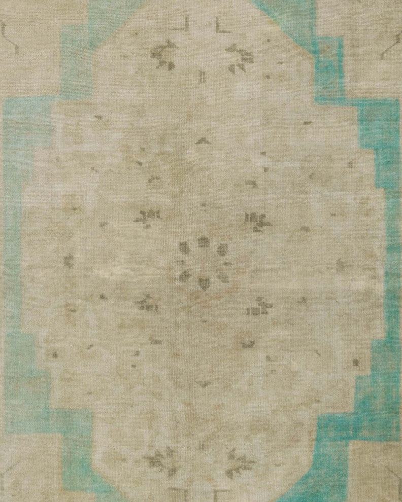 Vintage Turkish Hand-Knotted Rug 5' 7" x 8' 8", 67 in. x 104 in.