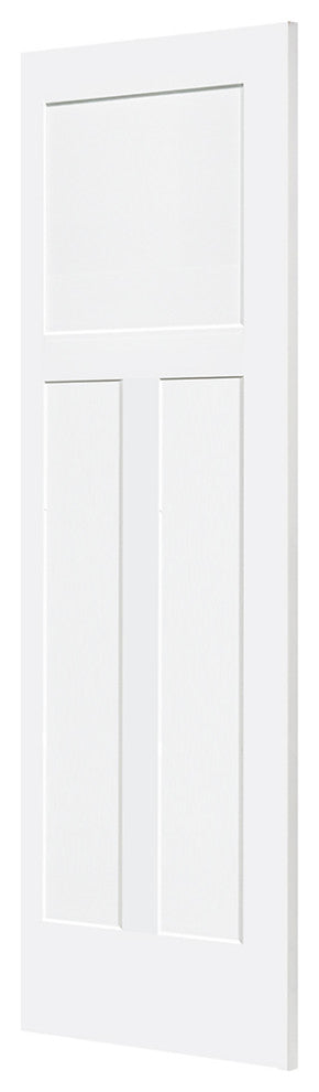1+2 Panel Kimberly Bay Door, Interior Slab Shaker, White , 80"x28"x1.375"