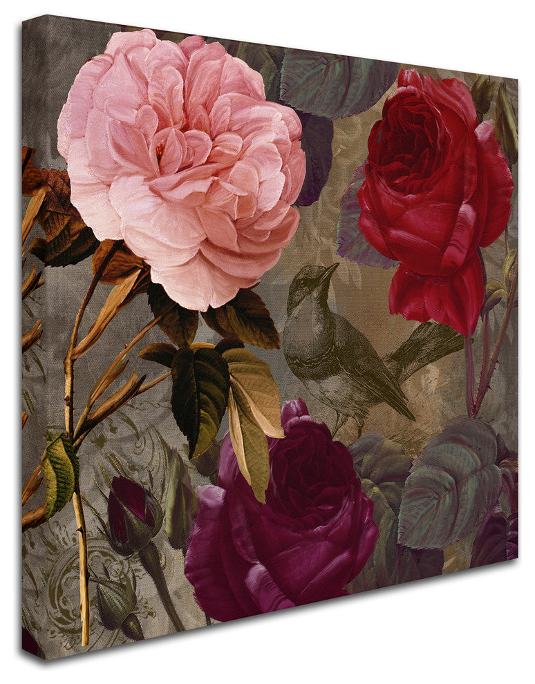 Color Bakery 'Birds and Roses' Canvas Art, 24"x24"
