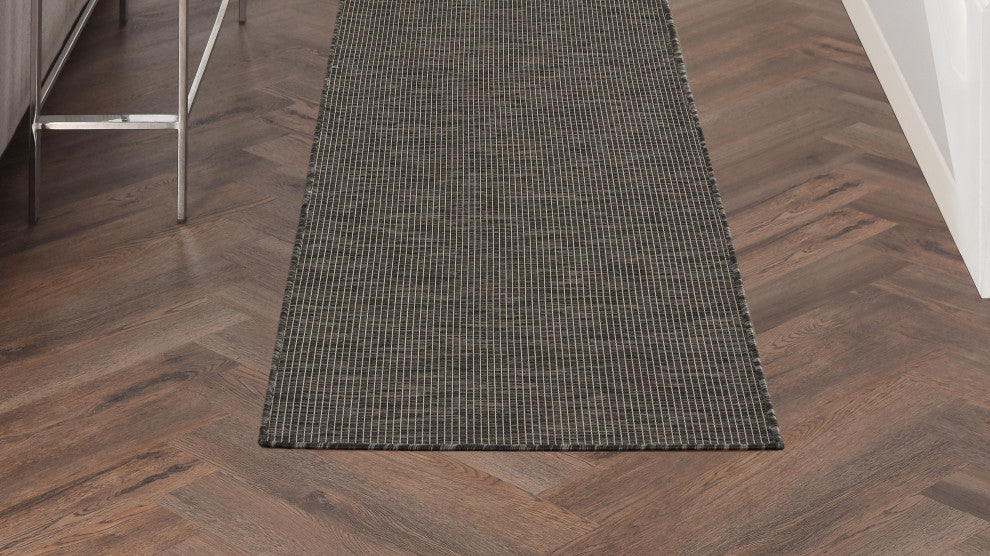 Nourison Positano Contemporary Area Rug, Charcoal, 2'2"x8' Runner