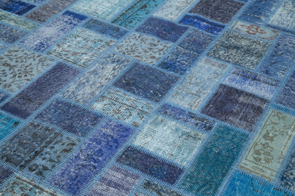 Rug N Carpet - Hand-Knotted Turkish 6' 7" x 9' 9" Vintage Patchwork Area Rug