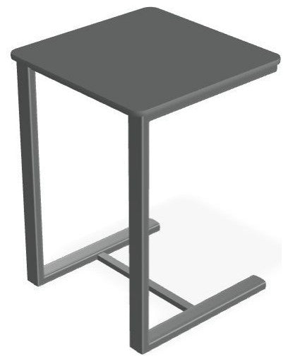 17.5" Square Marine Grade Outdoor End Table, Graphite