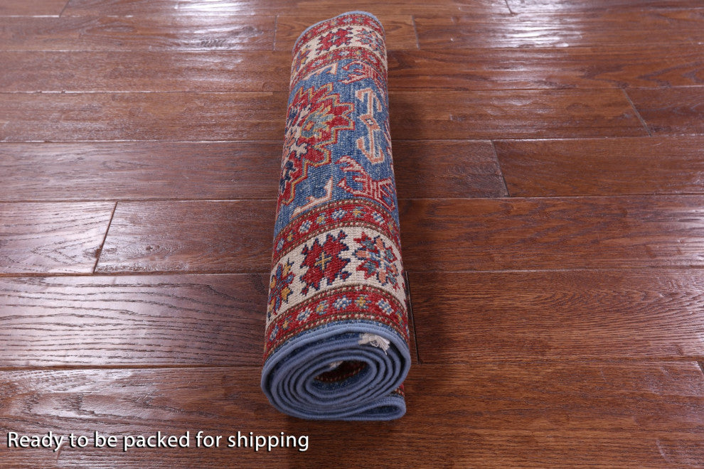 1' 11" X 5' 8" Runner Handmade Super Kazak Wool Rug Q10358