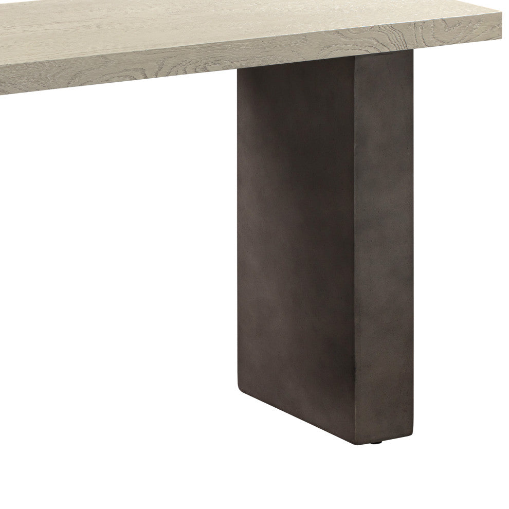 Abbey Concrete and Grey Oak Wood Console Table
