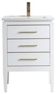 Grace 24" Single Bathroom Vanity Set, White With Brass Trim