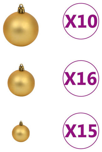 vidaXL Artificial Pre-lit Christmas Tree with Ball Set and Pinecones Xmas Tree