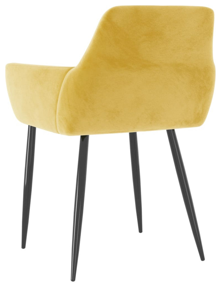 vidaXL Dining Chairs 4 pcs Mustard Yellow Velvet