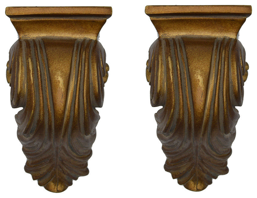 Urbanest, Set of 2, Cameau Drapery Sconce, 2" Diameter, English Gold